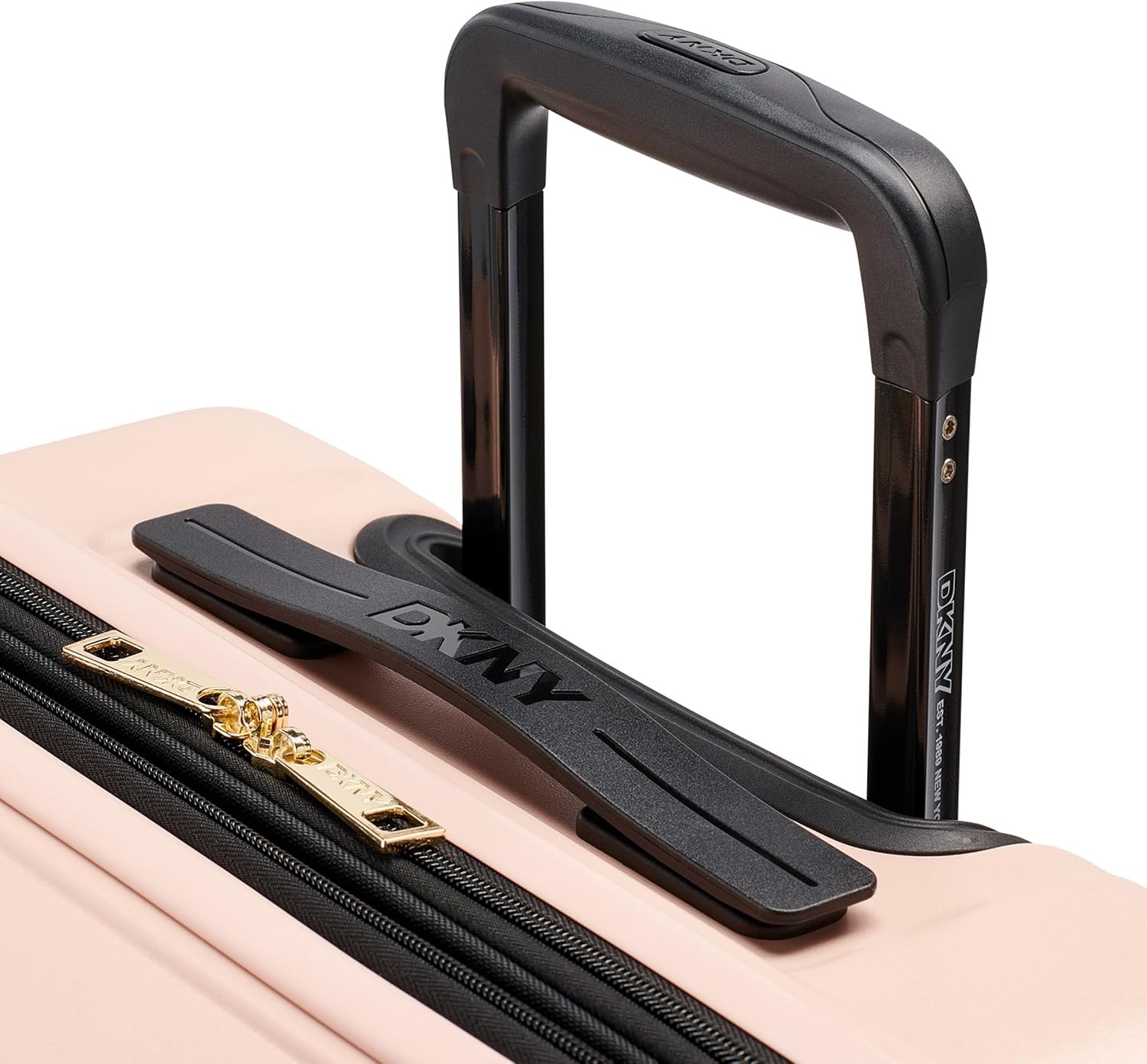 image:imageDKNY Amazon Exclusive On the Go 25 Hardshell Lightweight Expandable Checked Luggage with Spinner WheelsBlackBlush