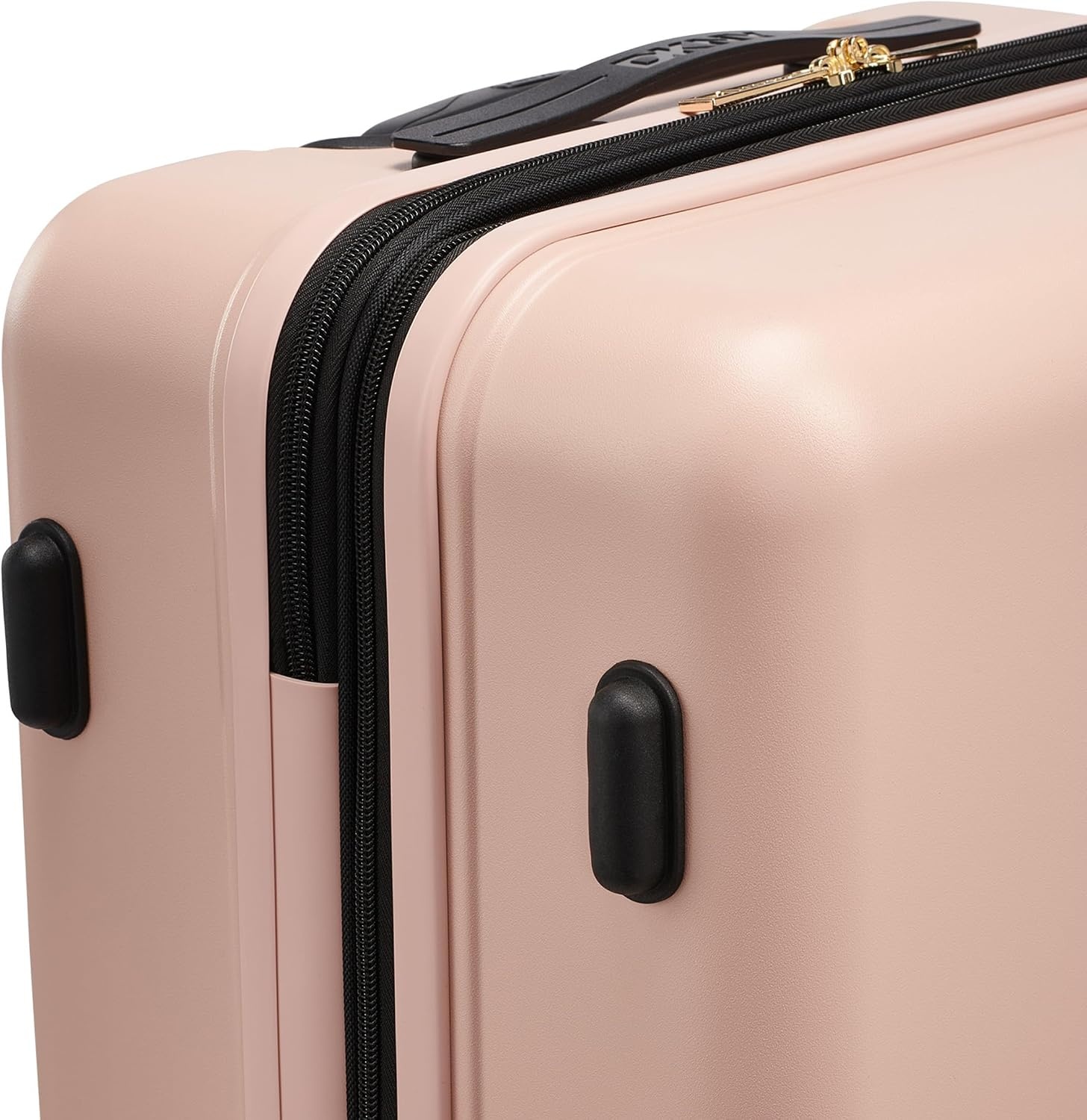 image:imageDKNY Amazon Exclusive On the Go 25 Hardshell Lightweight Expandable Checked Luggage with Spinner WheelsBlackBlush