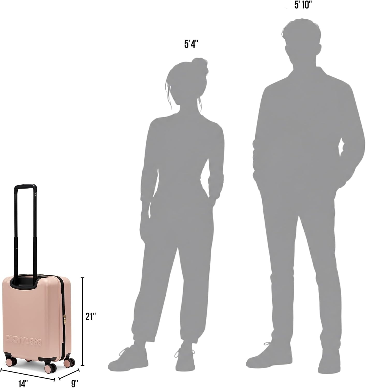 image:imageDKNY Amazon Exclusive On the Go 25 Hardshell Lightweight Expandable Checked Luggage with Spinner WheelsBlackBlush