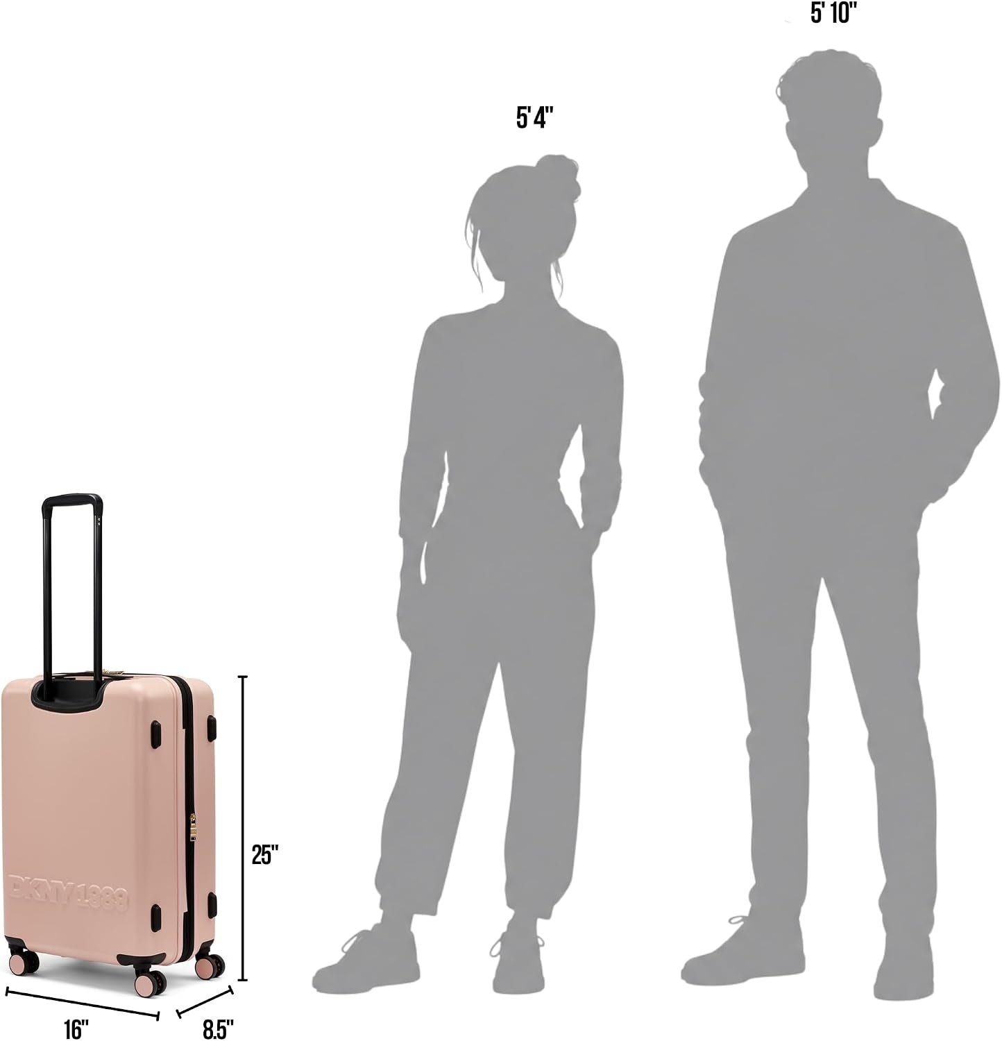 image:imageDKNY Amazon Exclusive On the Go 25 Hardshell Lightweight Expandable Checked Luggage with Spinner WheelsBlackNavy