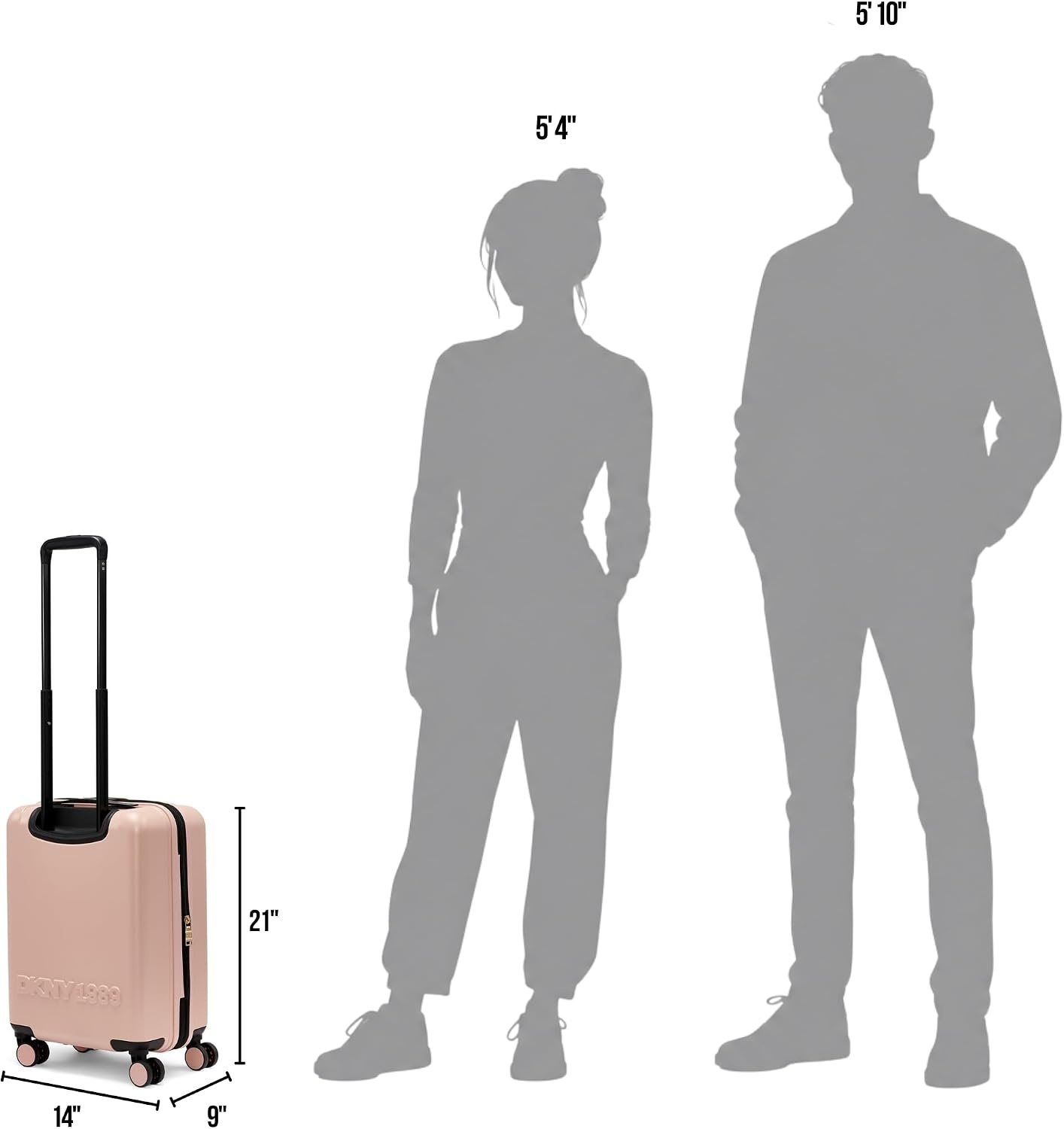 image:imageDKNY Amazon Exclusive On the Go 25 Hardshell Lightweight Expandable Checked Luggage with Spinner WheelsBlackNavy