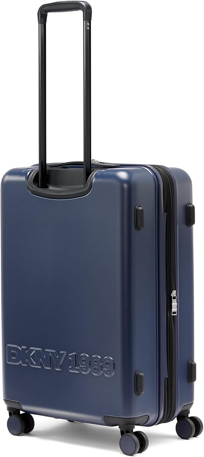 image:imageDKNY Amazon Exclusive On the Go 25 Hardshell Lightweight Expandable Checked Luggage with Spinner WheelsBlackNavy
