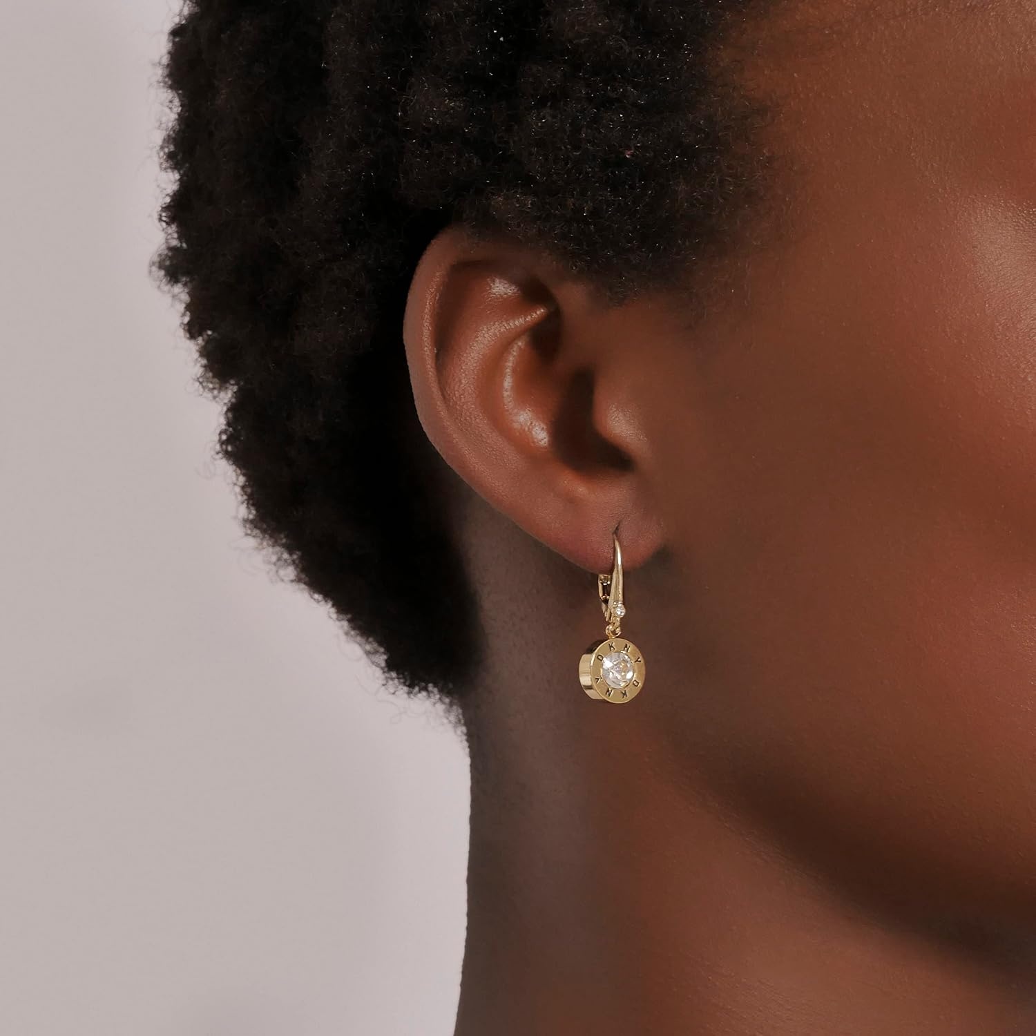 image:imageDKNY Crystal Logo Drop Earrings GoldTone Created for Macys