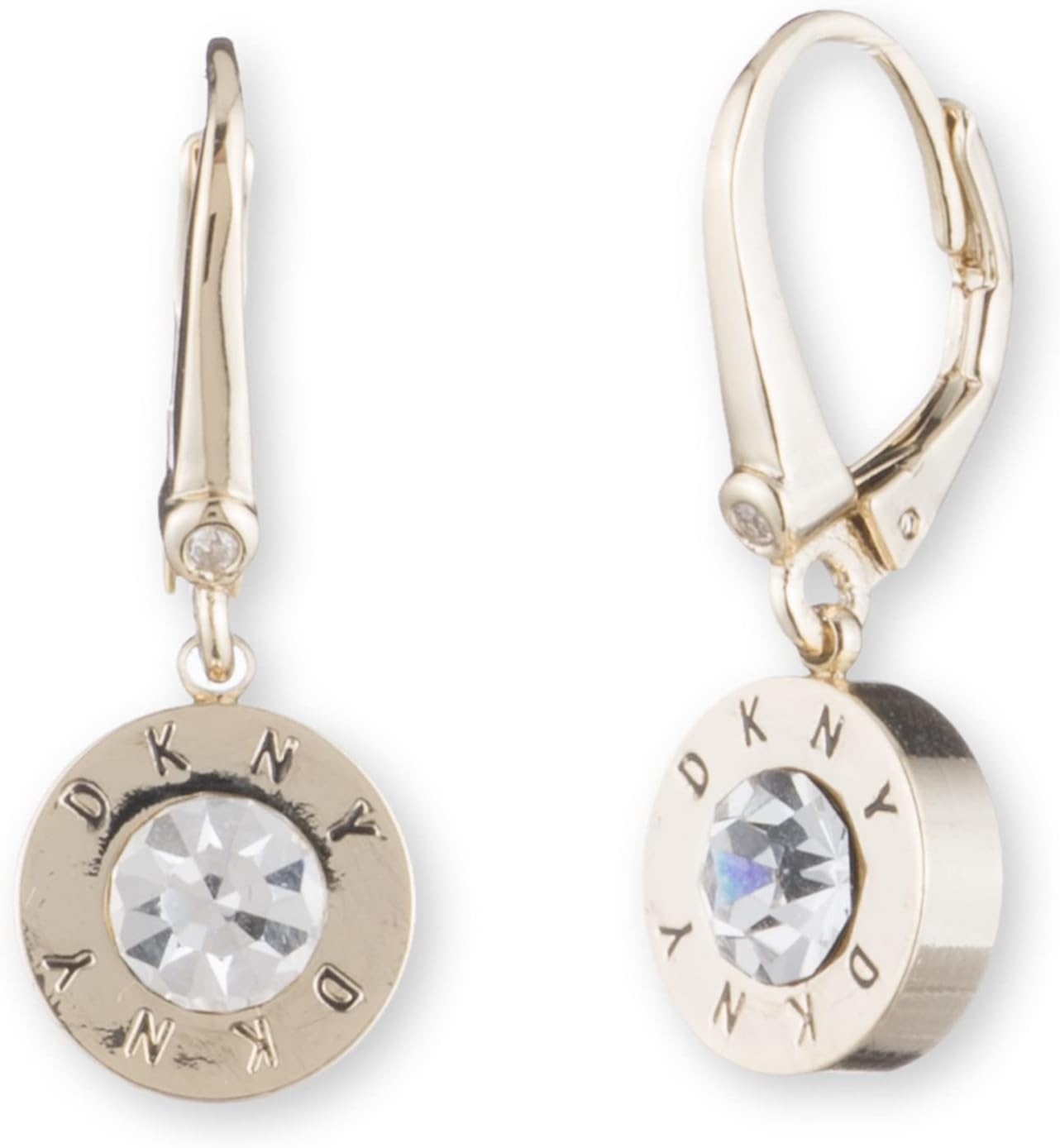 image:imageDKNY Crystal Logo Drop Earrings GoldTone Created for Macys