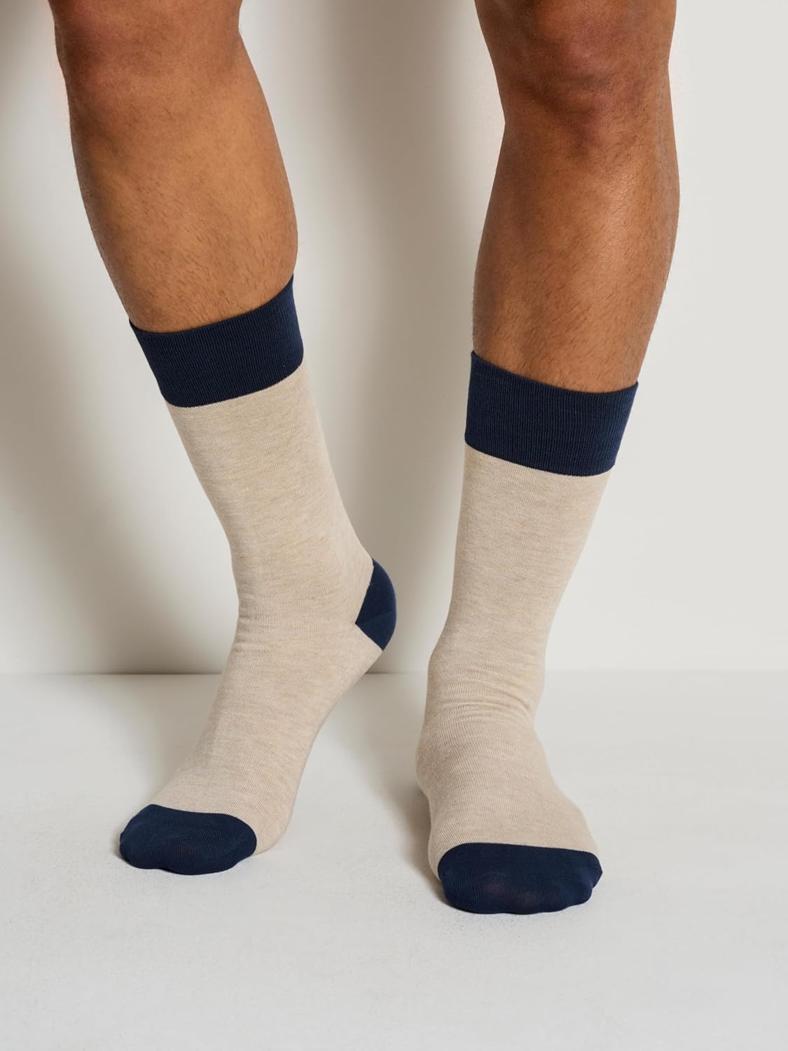 image:imageDKNY Mens 3 Pack Rayon Crew Dress SocksNavyOatmeal