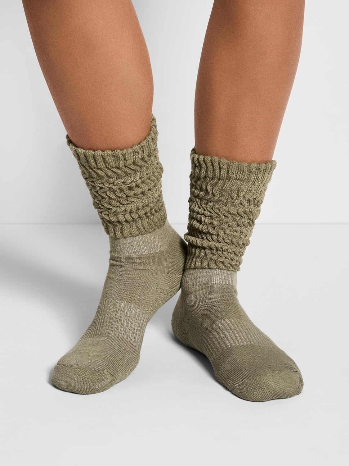 image:imageDKNY Womens 3 Pack Slouch Crew SocksIvoryWhiteGreen