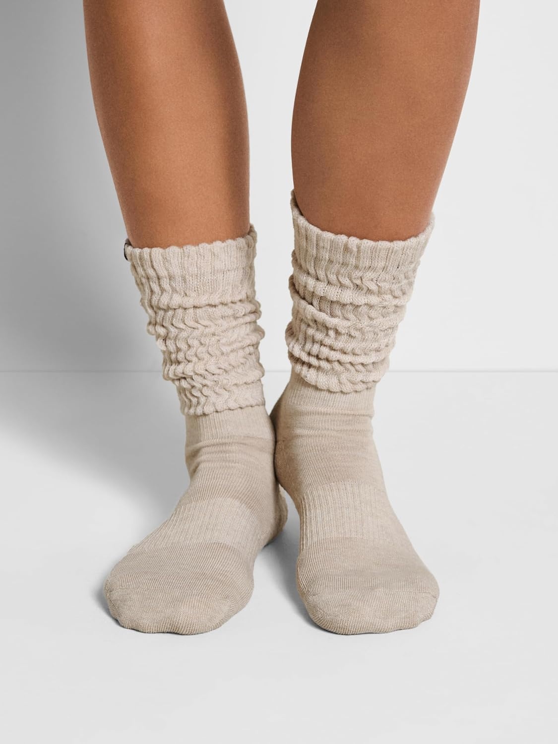 image:imageDKNY Womens 3 Pack Slouch Crew SocksIvoryWhiteGreen