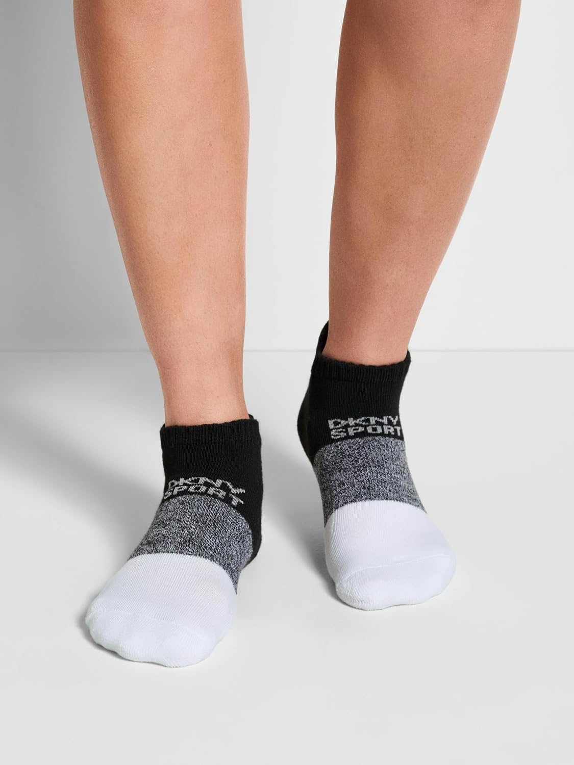 image:imageDKNY Womens 6 Pack Sport Cushion Low Cut SocksBlackWhite