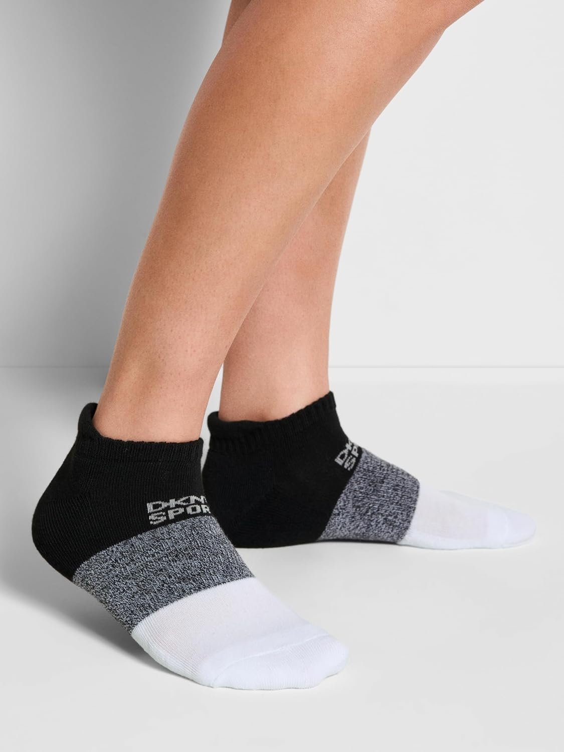 image:imageDKNY Womens 6 Pack Sport Cushion Low Cut SocksBlackWhite