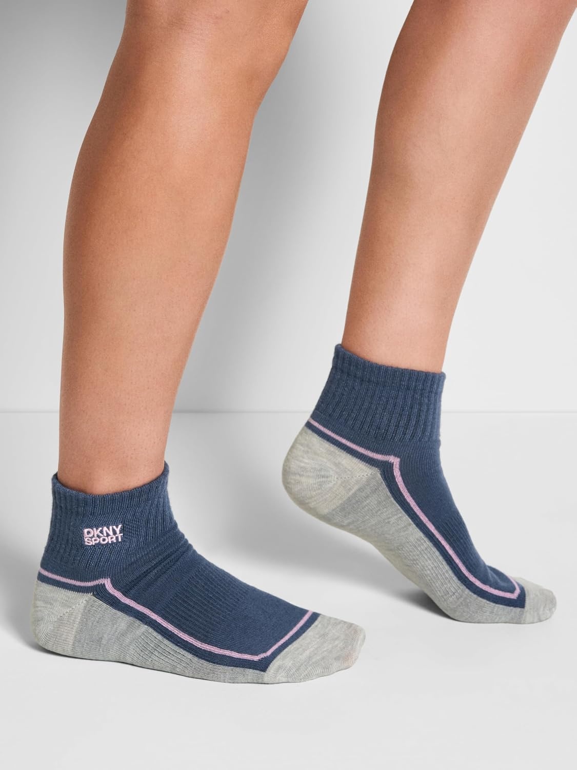 image:imageDKNY Womens 6 Pack Sport High Quarter Crew SocksBluePink