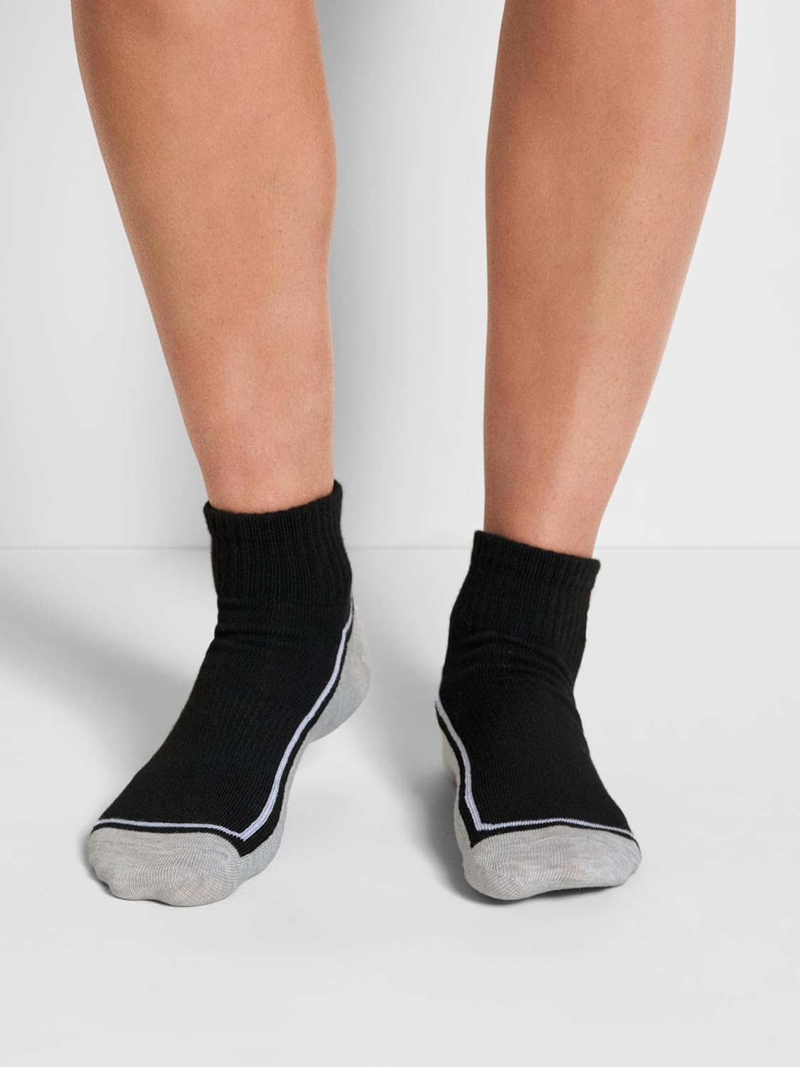 image:imageDKNY Womens 6 Pack Sport High Quarter Crew SocksGreyBlack