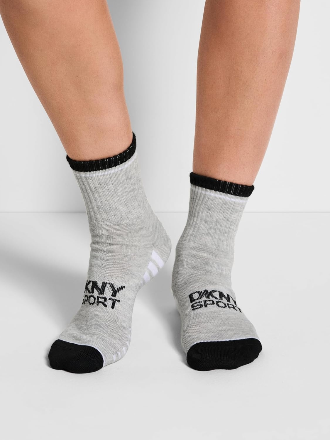 image:imageDKNY Womens 6 Pack Sport Low Crew SocksBlackGrey