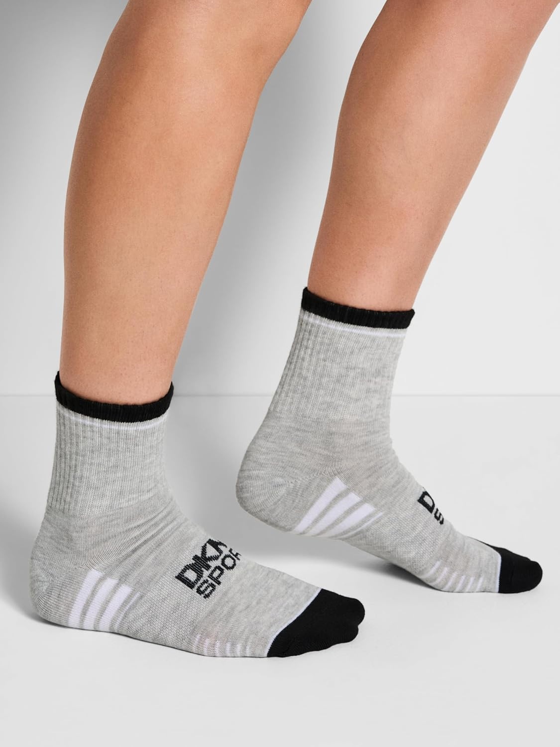 image:imageDKNY Womens 6 Pack Sport Low Crew SocksBlackGrey