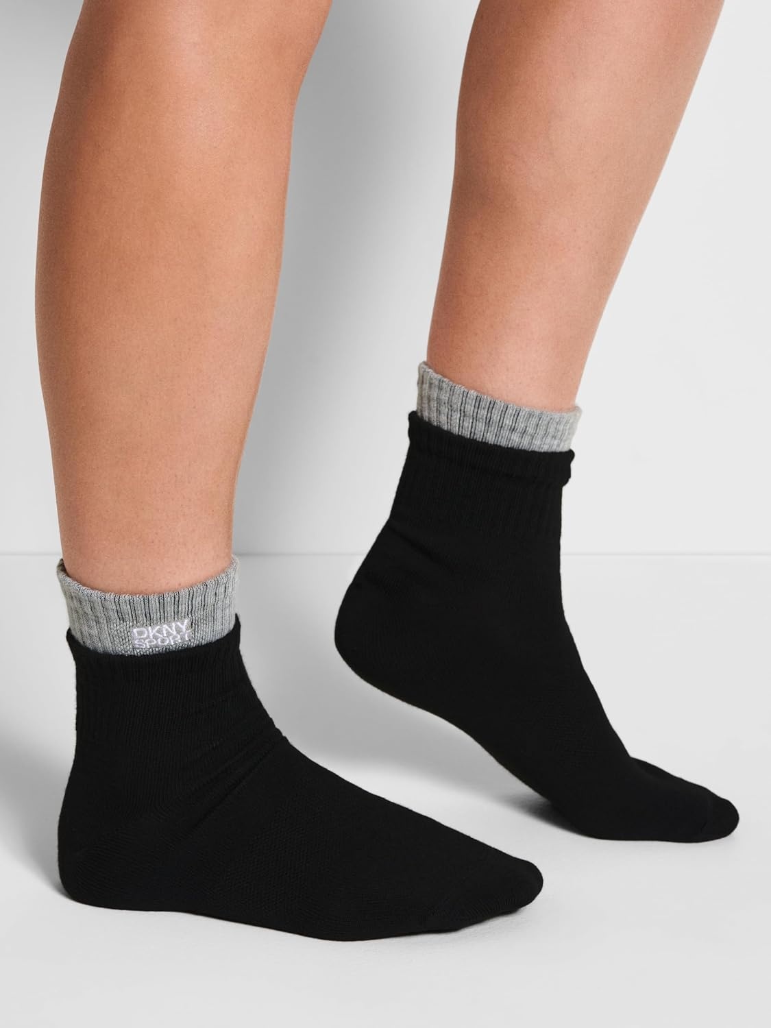 image:imageDKNY Womens 6 Pack Sport Low Crew SocksBlackGrey