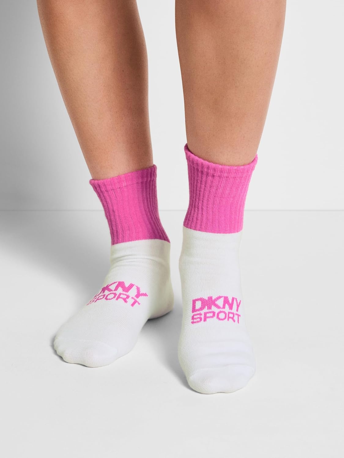 image:imageDKNY Womens 6 Pack Sport Low Crew SocksWhitePink