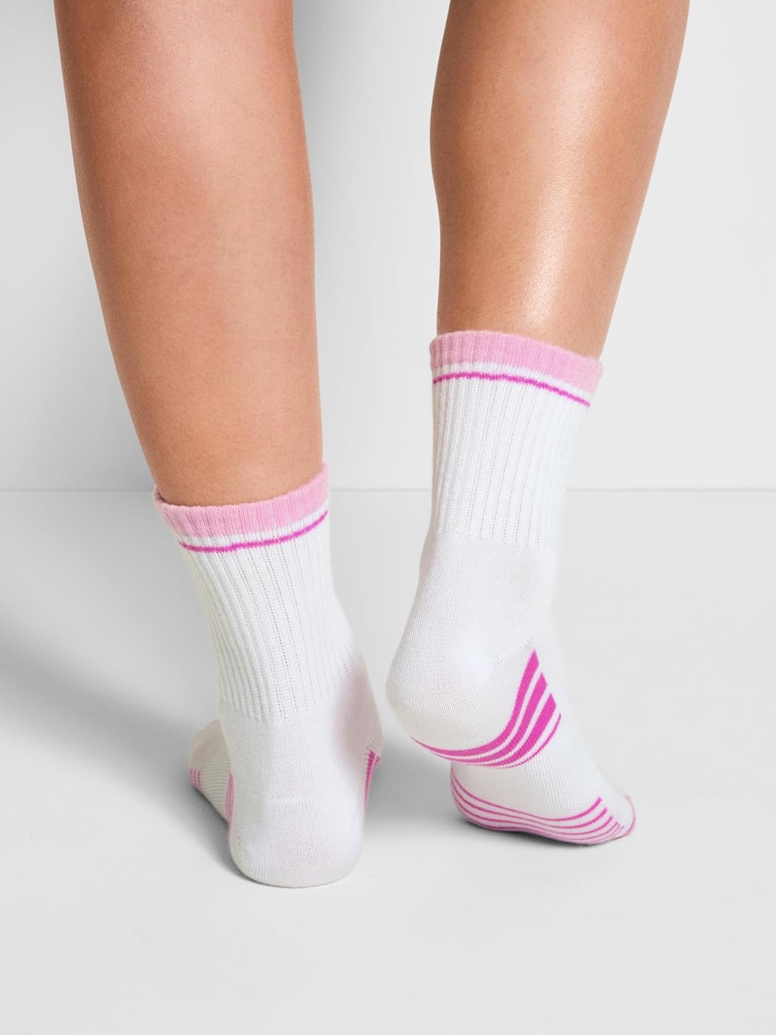 image:imageDKNY Womens 6 Pack Sport Low Crew SocksWhitePink