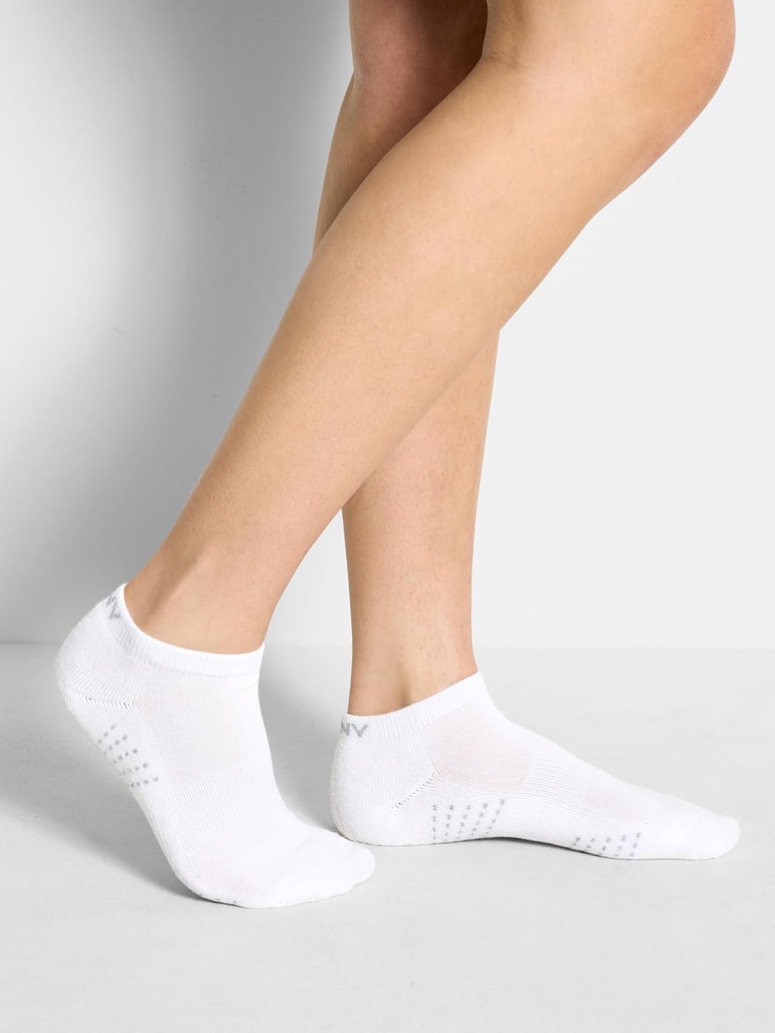 image:imageDKNY Womens 8pack Low Cut Socks Arch Support amp Cushioned FootbedWhiteBlack