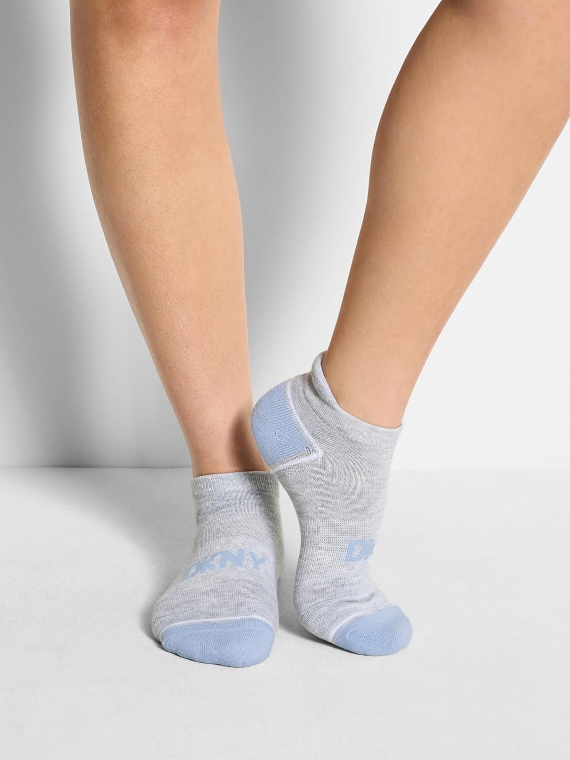 image:imageDKNY Womens 8pack Low Cut Socks With Heel Tab Arch Support amp Cushioned FootbedWhiteGrey Heather