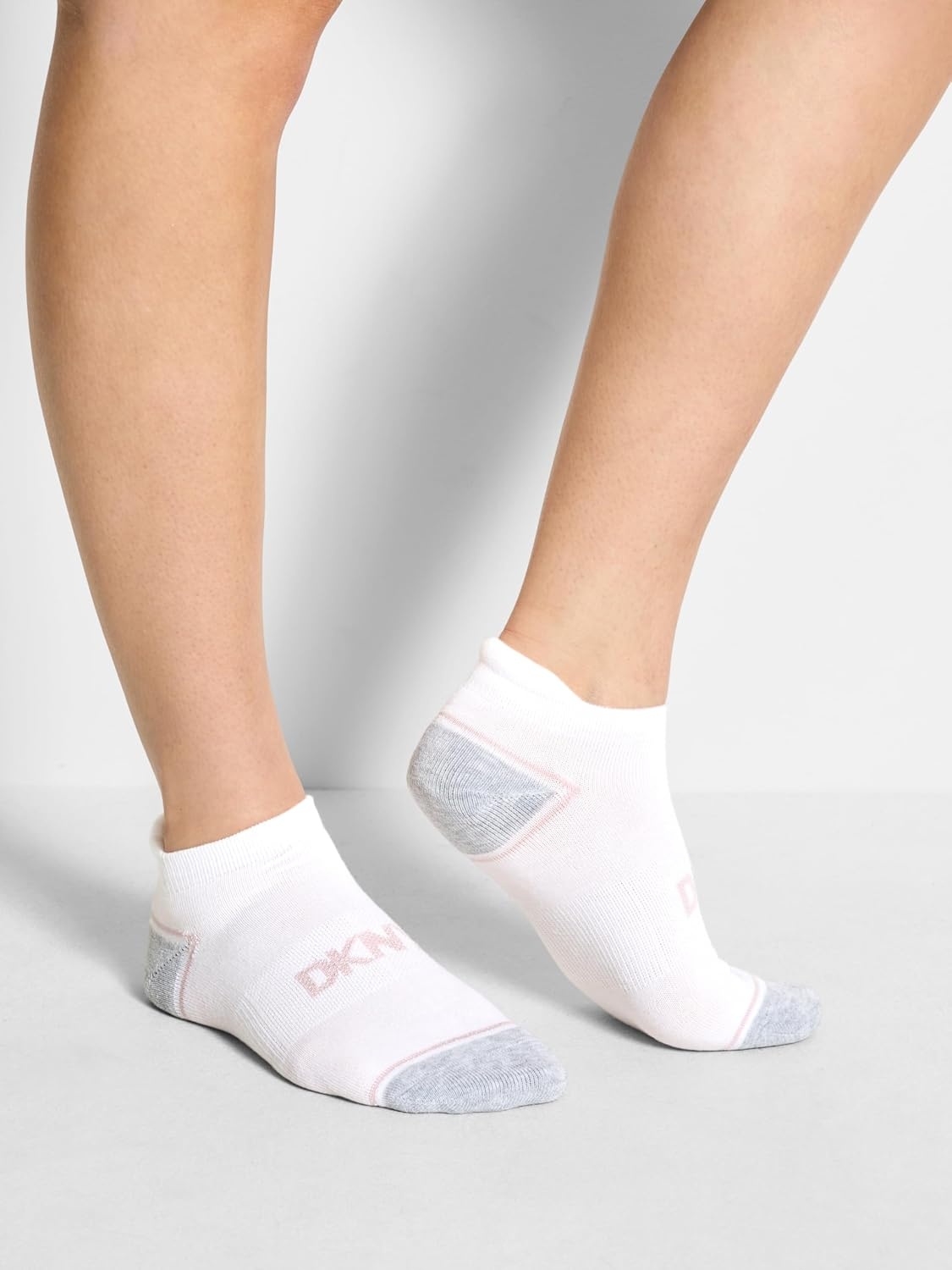 image:imageDKNY Womens 8pack Low Cut Socks With Heel Tab Arch Support amp Cushioned FootbedWhiteGrey Heather
