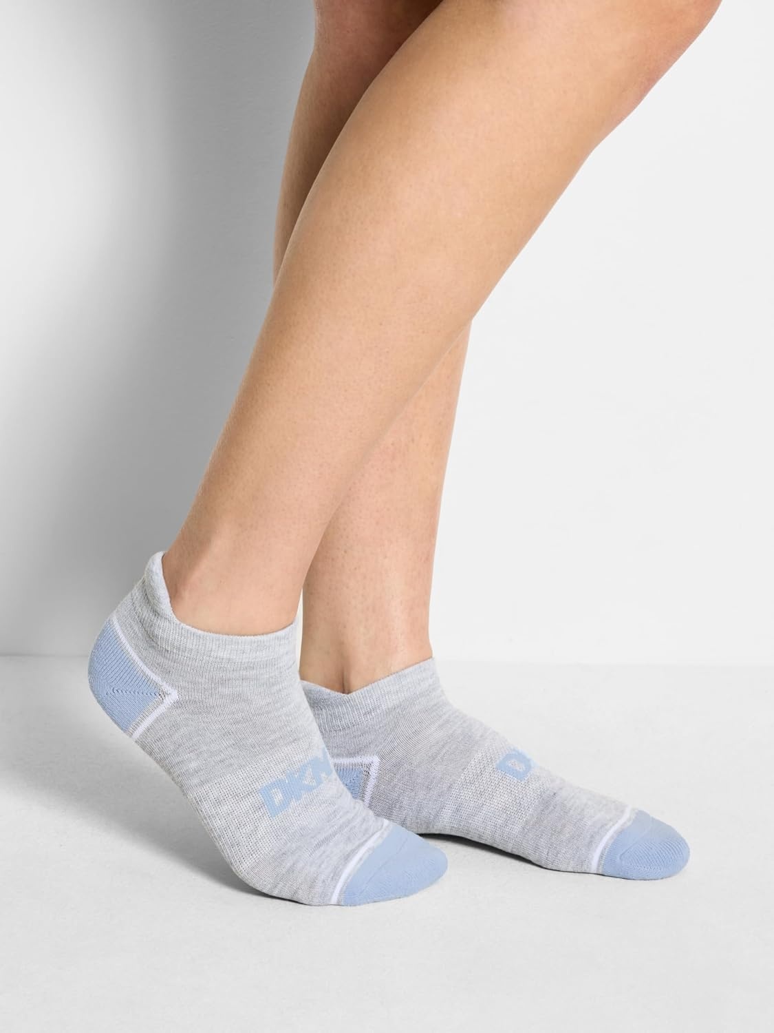 image:imageDKNY Womens 8pack Low Cut Socks With Heel Tab Arch Support amp Cushioned FootbedWhiteGrey Heather