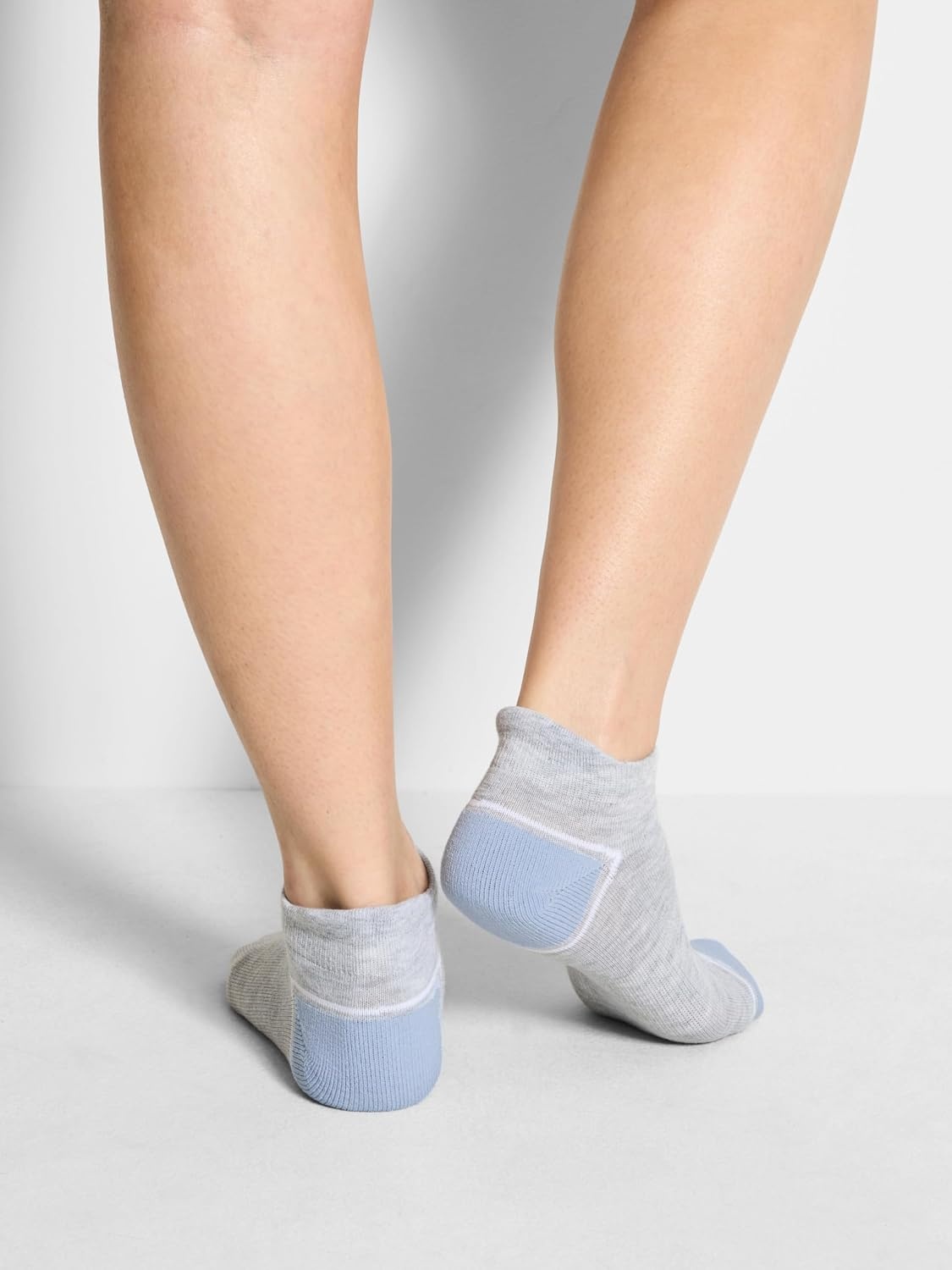 image:imageDKNY Womens 8pack Low Cut Socks With Heel Tab Arch Support amp Cushioned FootbedWhiteGrey Heather