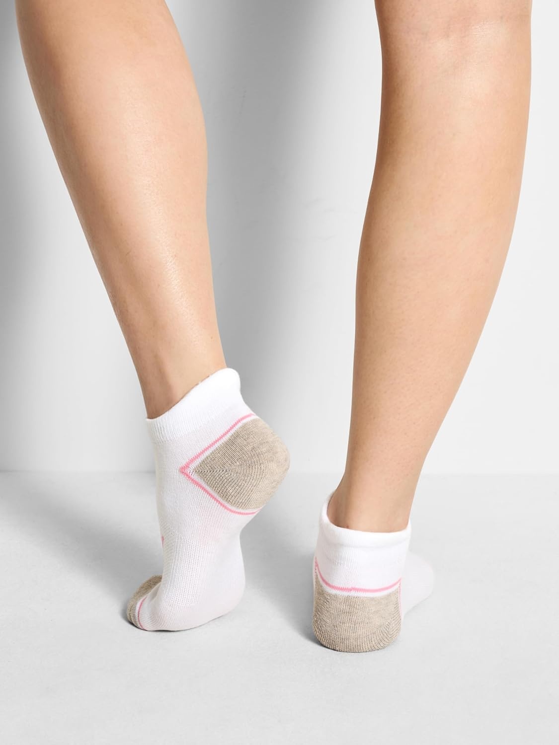image:imageDKNY Womens 8pack Low Cut Socks With Heel Tab Arch Support amp Cushioned FootbedWhiteOatmeal Heather