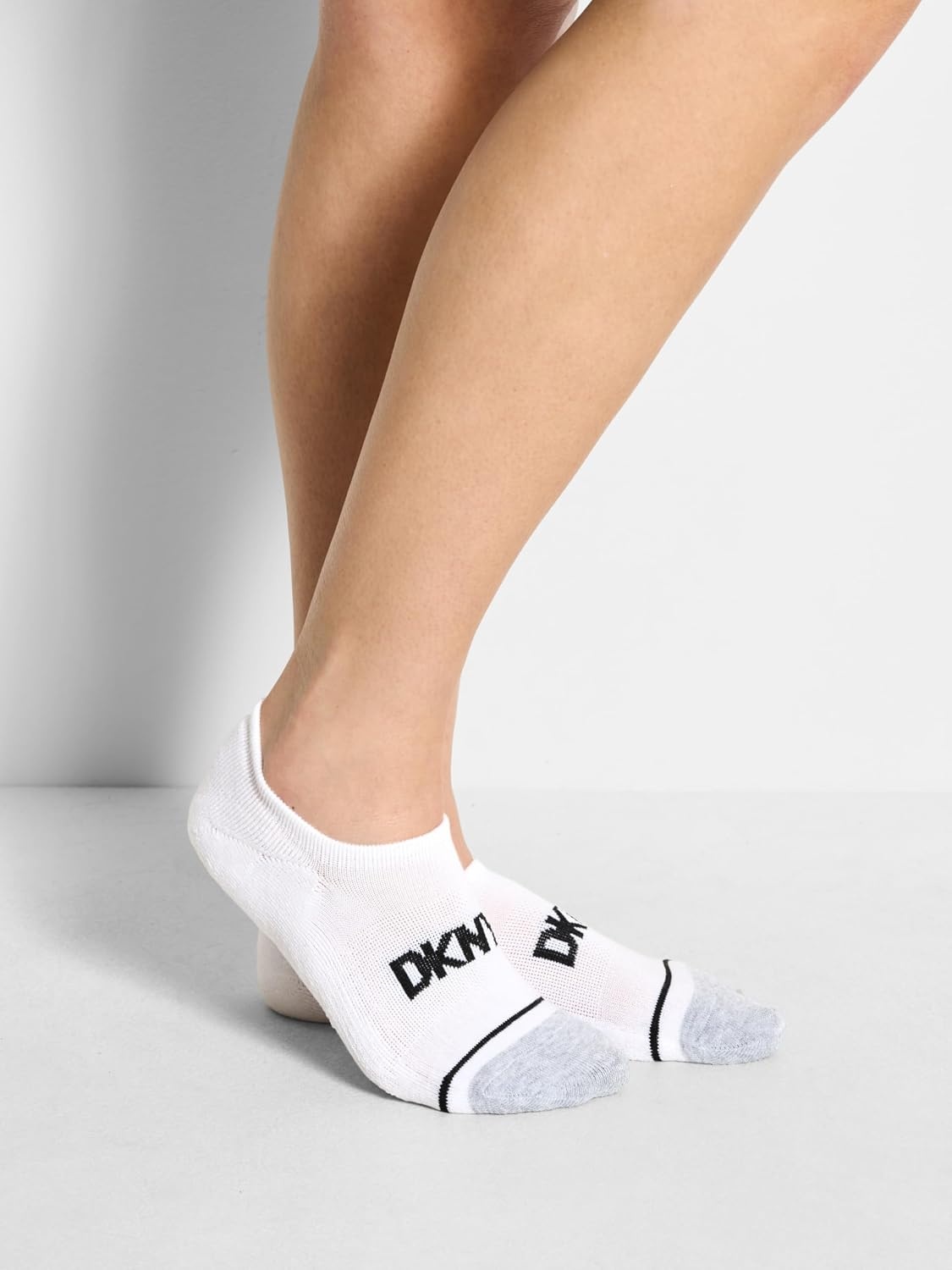 image:imageDKNY Womens 8pack Noshow Liners Arch Support amp Cushioned FootbedWhiteGrey HeatherBlack