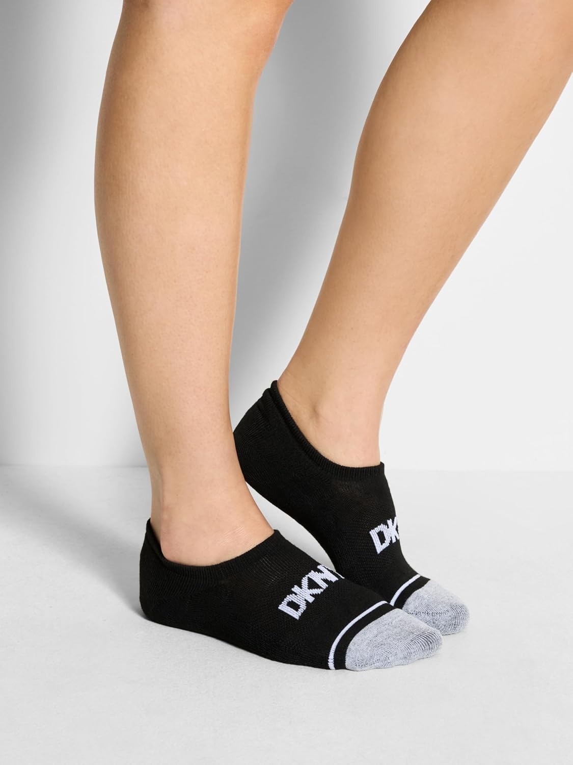 image:imageDKNY Womens 8pack Noshow Liners Arch Support amp Cushioned FootbedWhiteGrey HeatherBlack