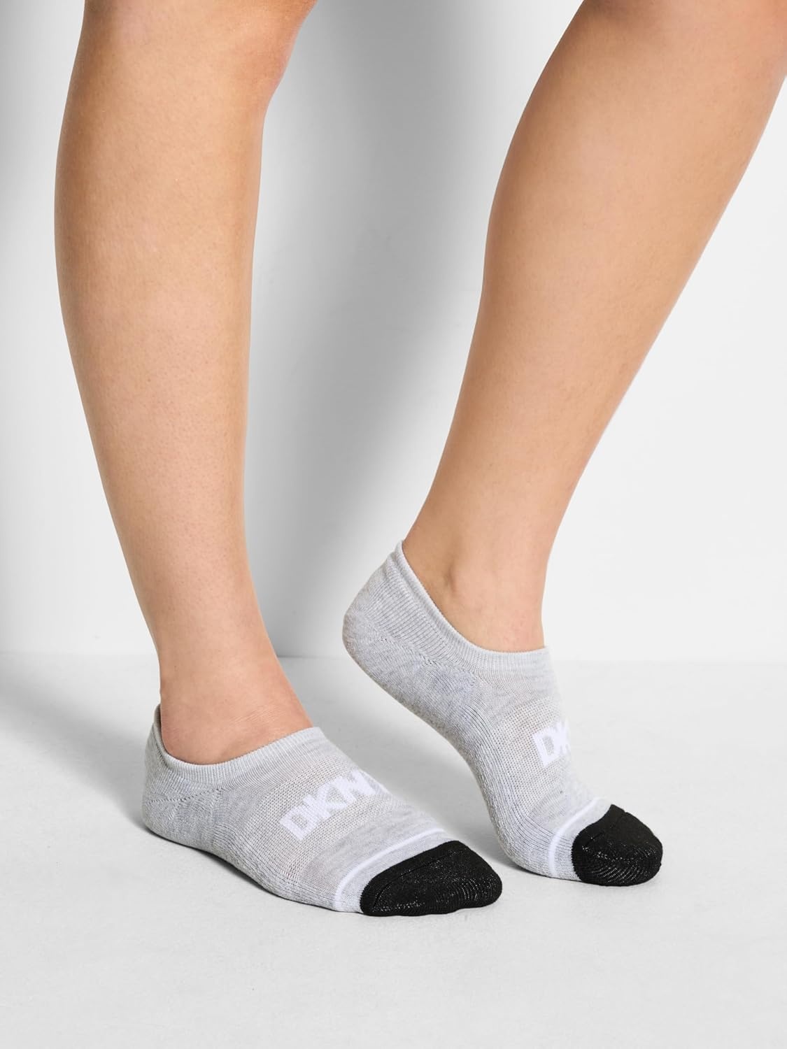 image:imageDKNY Womens 8pack Noshow Liners Arch Support amp Cushioned FootbedWhiteGrey HeatherBlack