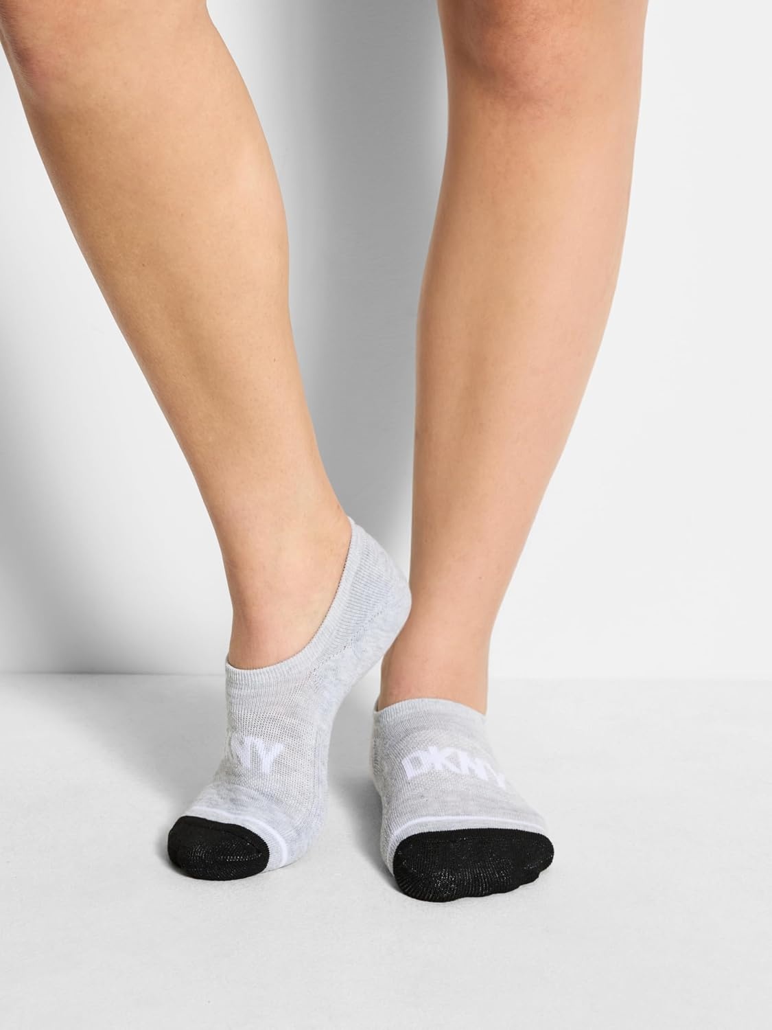 image:imageDKNY Womens 8pack Noshow Liners Arch Support amp Cushioned FootbedWhiteGrey HeatherBlack