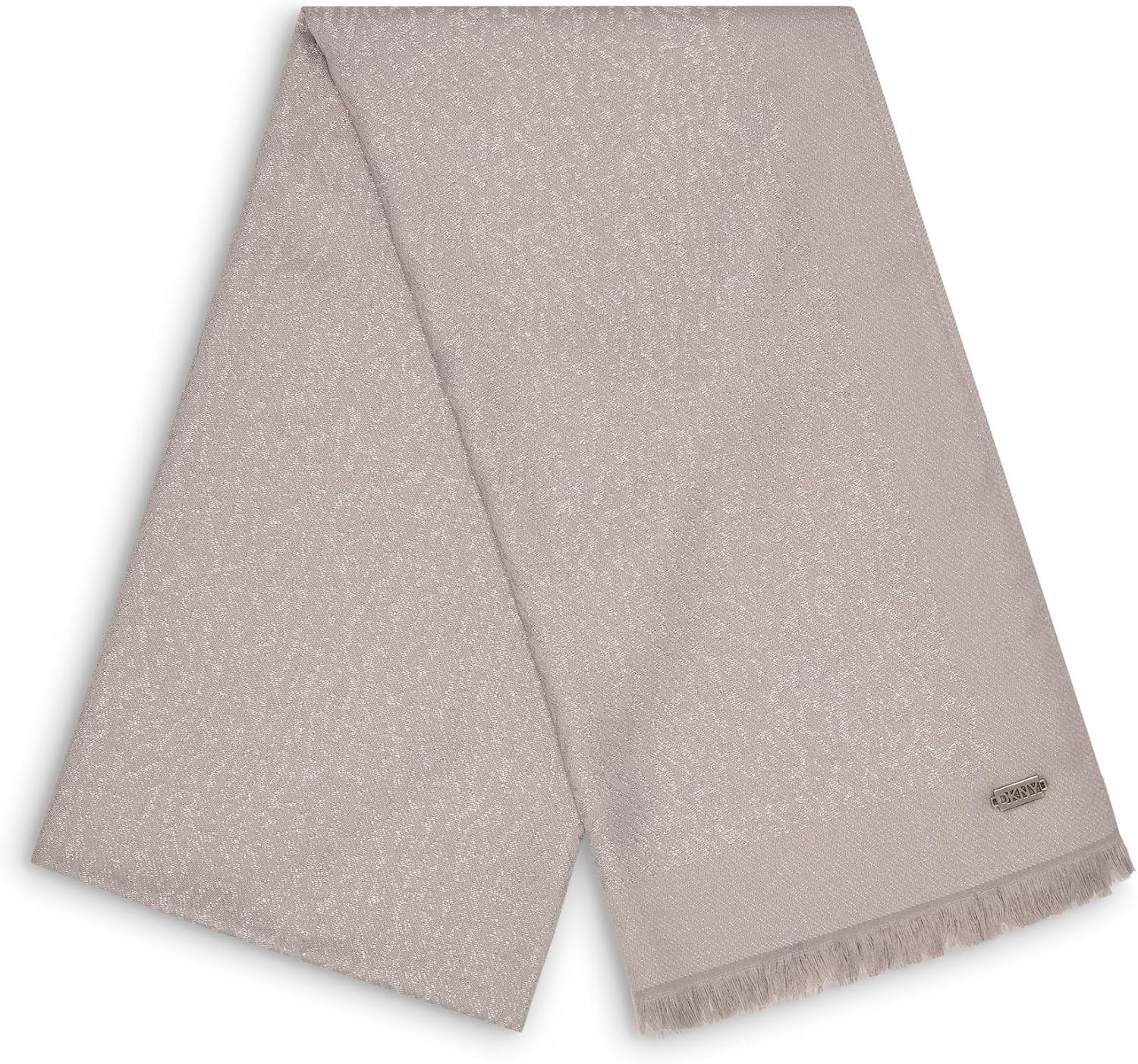 image:imageDKNY Womens Abstract Leopard Metallic Pashmina With Eyelash FringeGrey