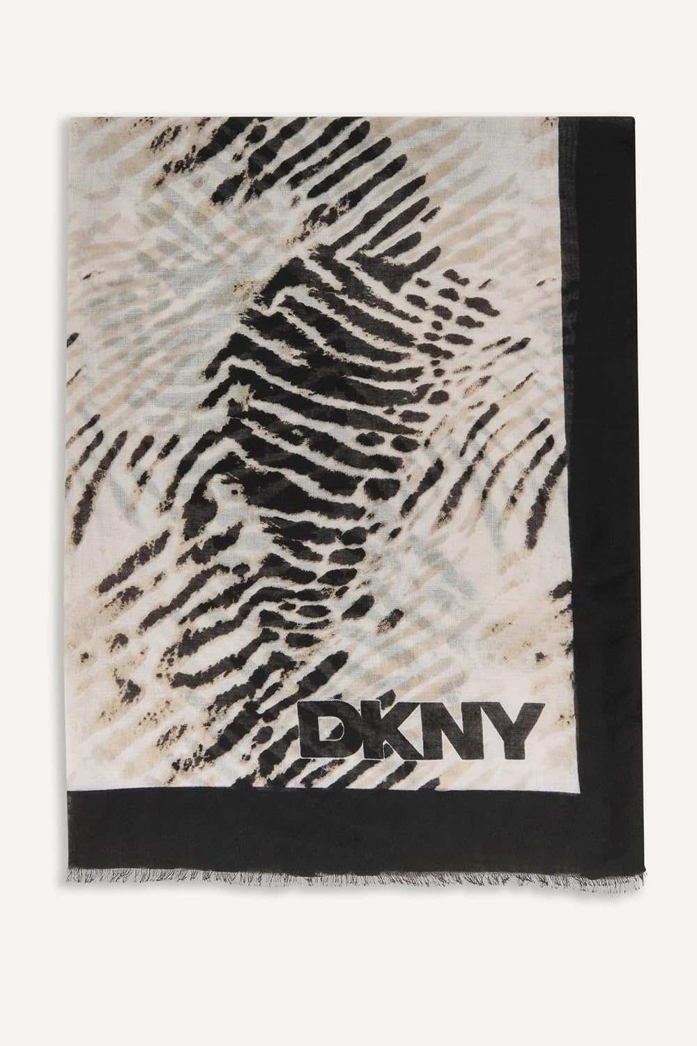 image:imageDKNY Womens Animal Print Oversized Wrap Scarf Black One Size