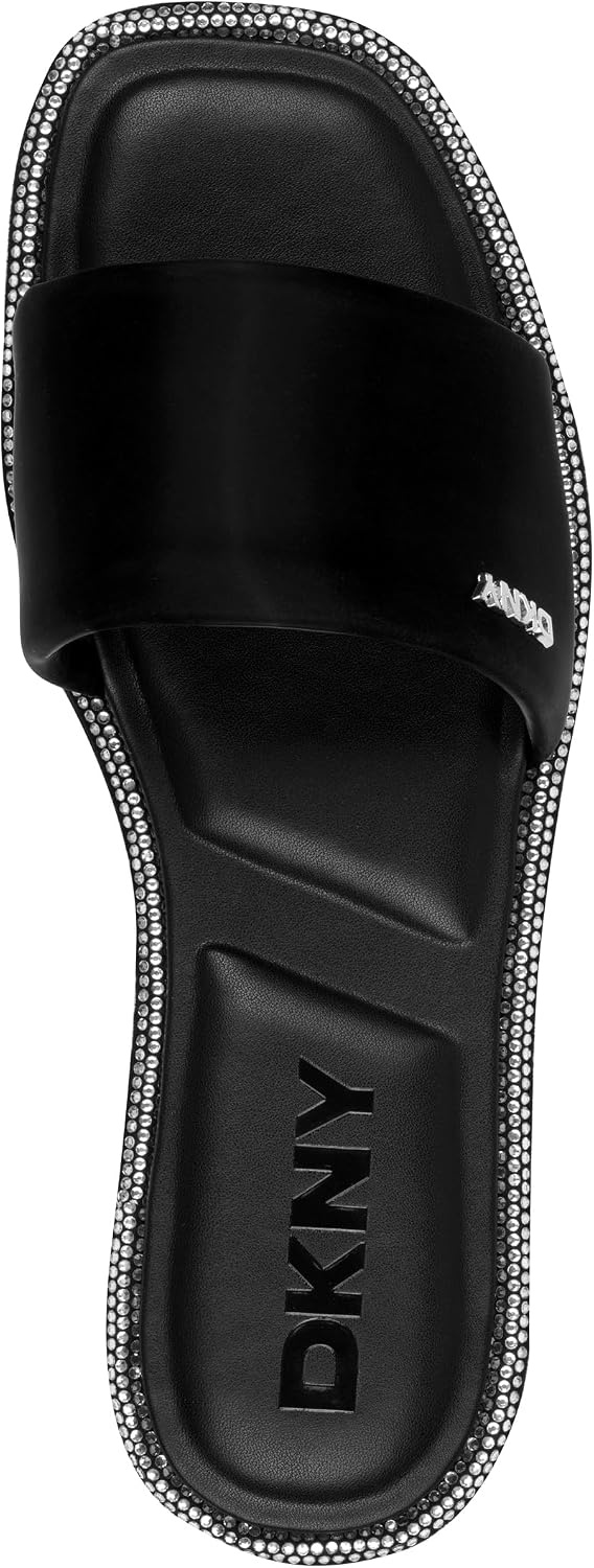 image:imageDKNY Womens Bavant Studded Flat Slide SandalBlack