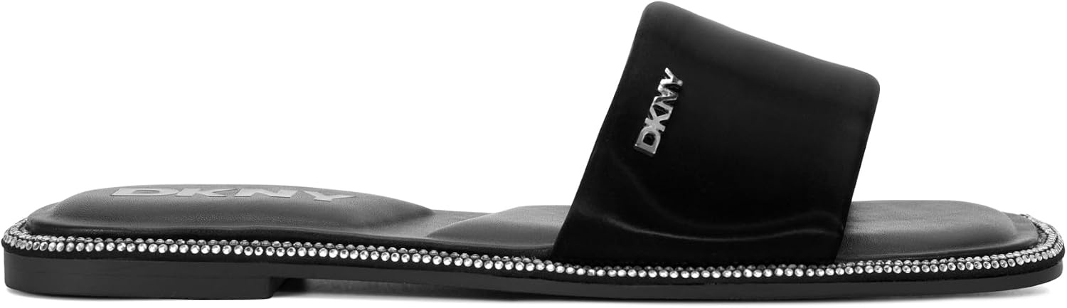image:imageDKNY Womens Bavant Studded Flat Slide SandalBlack