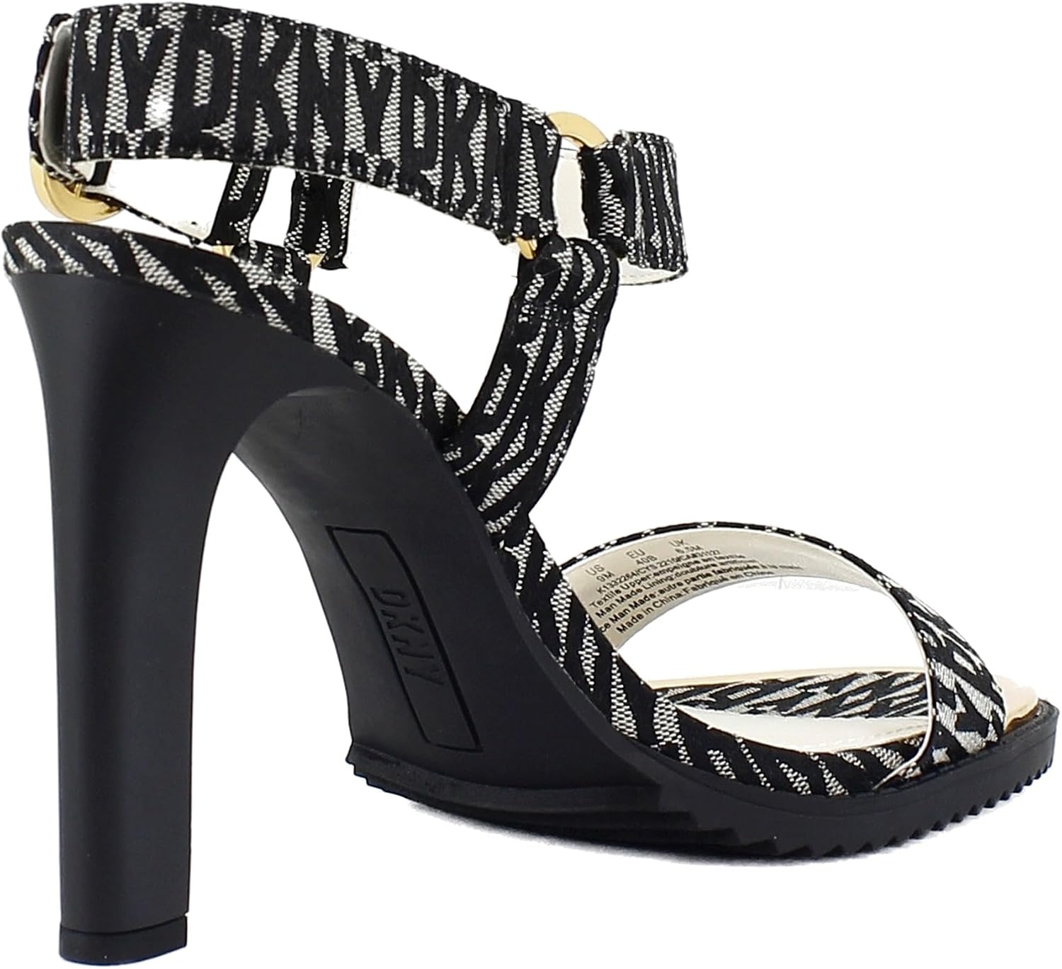 image:imageDKNY Womens Blaire Evening Ankle Strap Dress HeelBlackEggnog