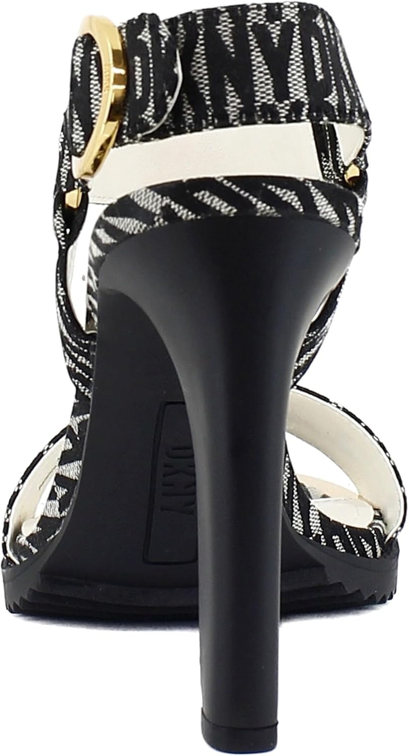 image:imageDKNY Womens Blaire Evening Ankle Strap Dress HeelBlackEggnog