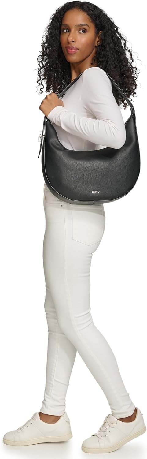 image:imageDKNY Womens Bleeker Hobo BagBlackSilver