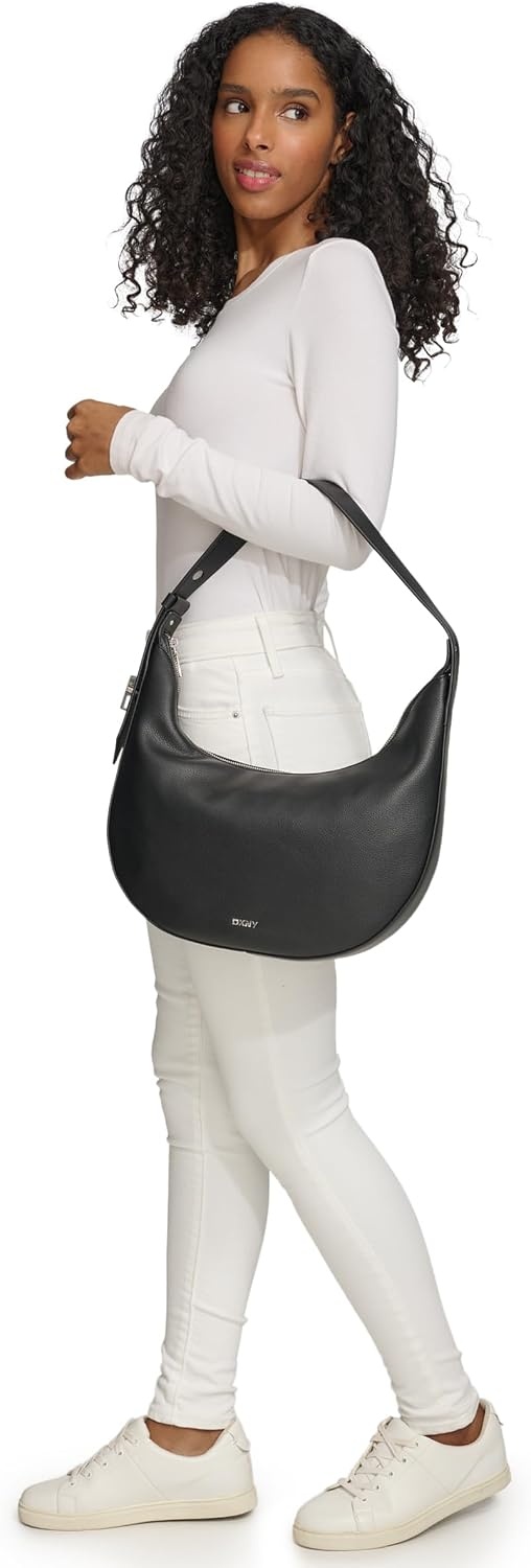 image:imageDKNY Womens Bleeker Hobo BagBlackSilver