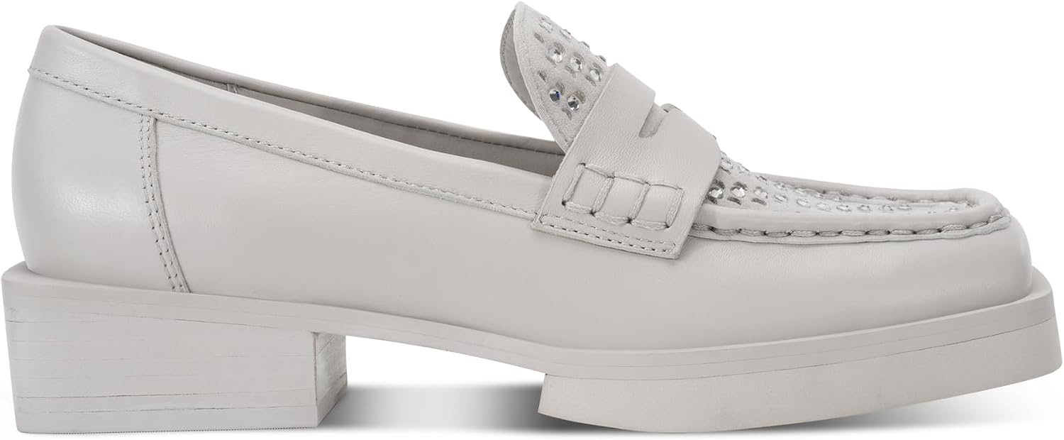 image:imageDKNY Womens Blevins Studded Heeled LoaferSoft White