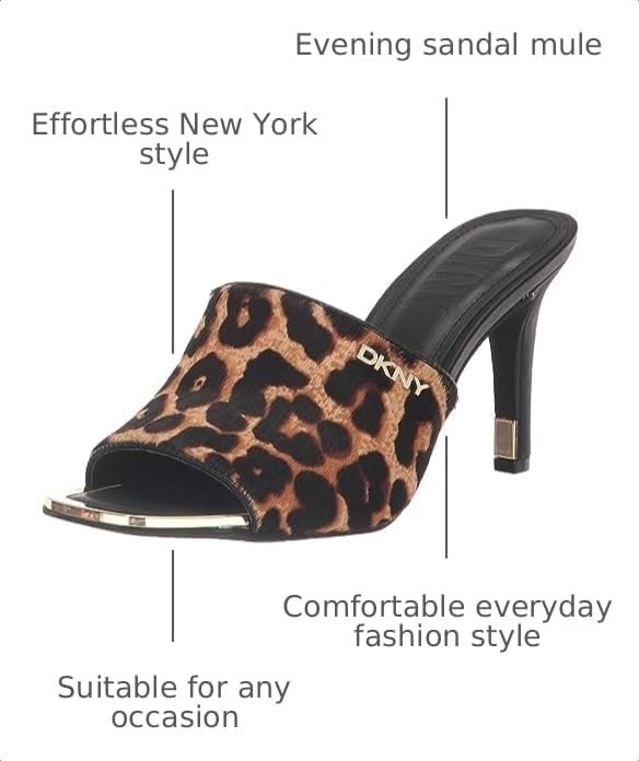 image:imageDKNY Womens Bronx Open Toe Mule HeelsLeopard