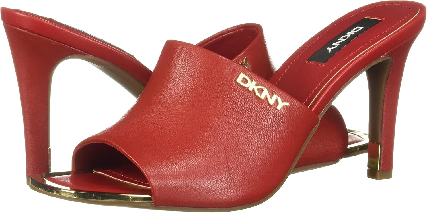 image:imageDKNY Womens Bronx Open Toe Mule HeelsRed
