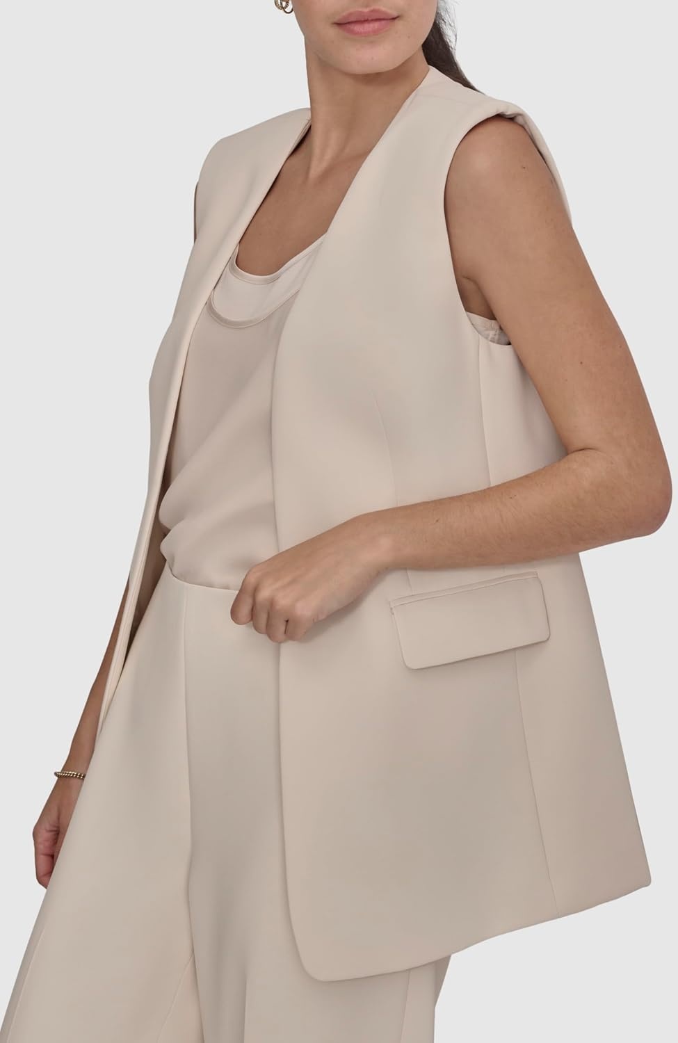 image:imageDKNY Womens Business Casual Suit VestParchment