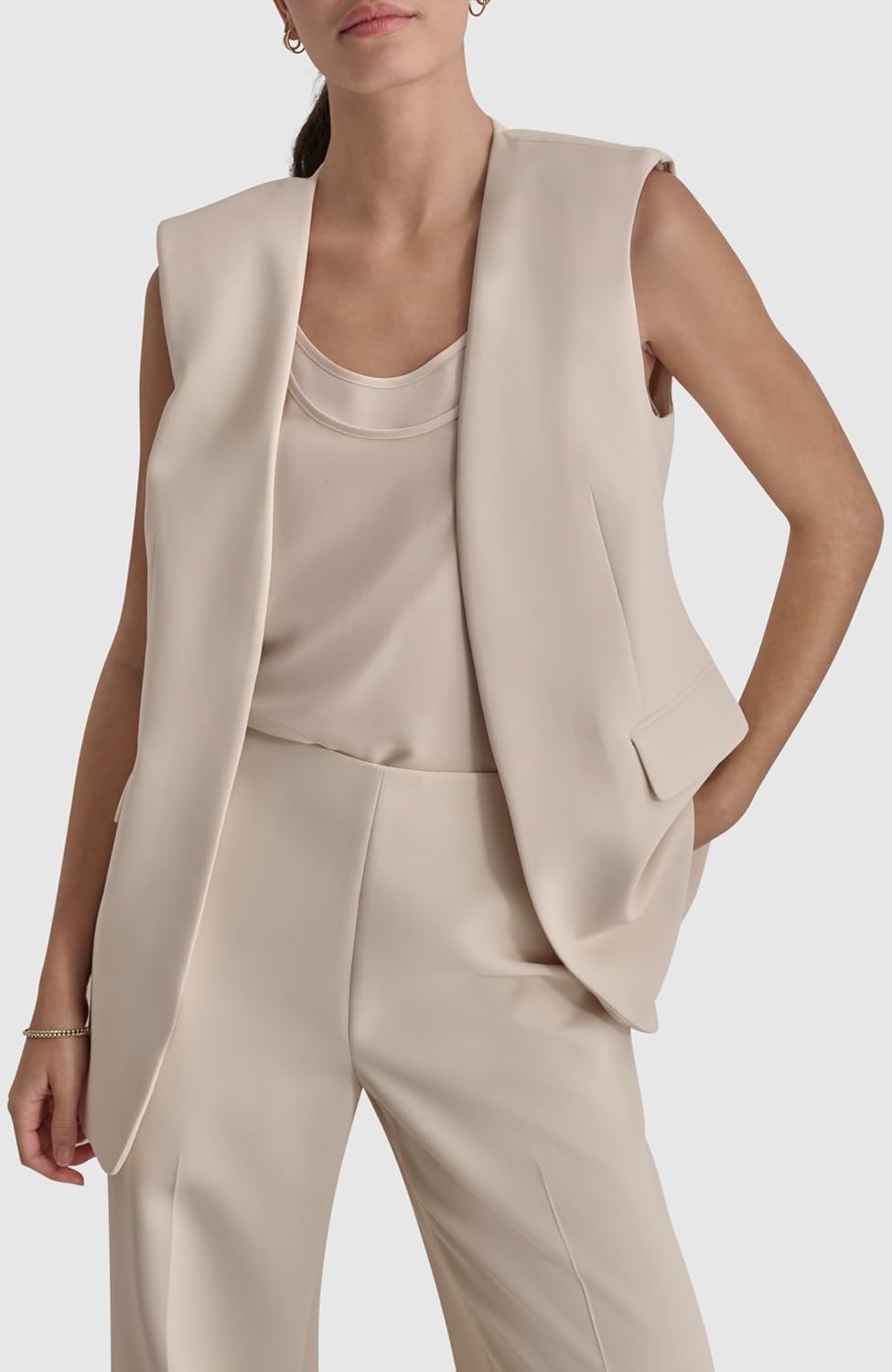 image:imageDKNY Womens Business Casual Suit VestParchment