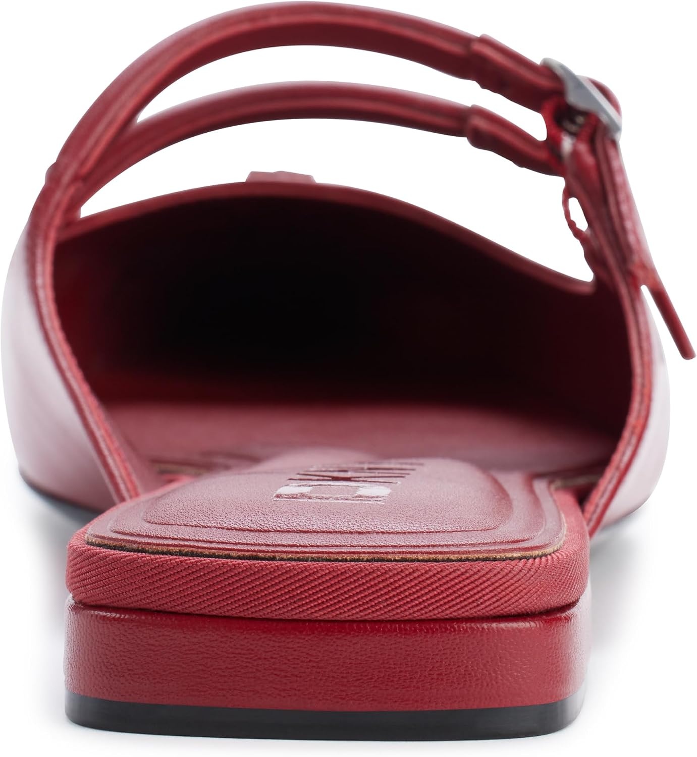 image:imageDKNY Womens Cahana Pointed Toe Flat Mule with Belt Strap DetailsRuby Red