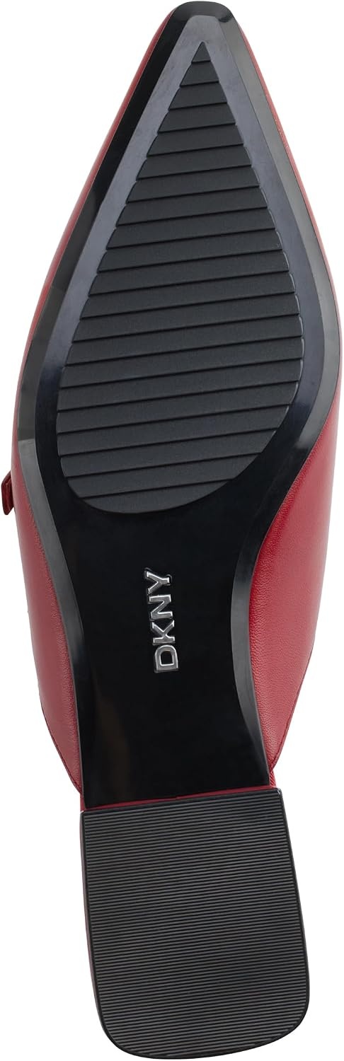 image:imageDKNY Womens Cahana Pointed Toe Flat Mule with Belt Strap DetailsRuby Red