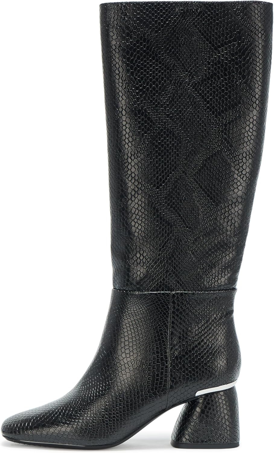 image:imageDKNY Womens Cana Knee High Heeled Riding BootBlack Croc