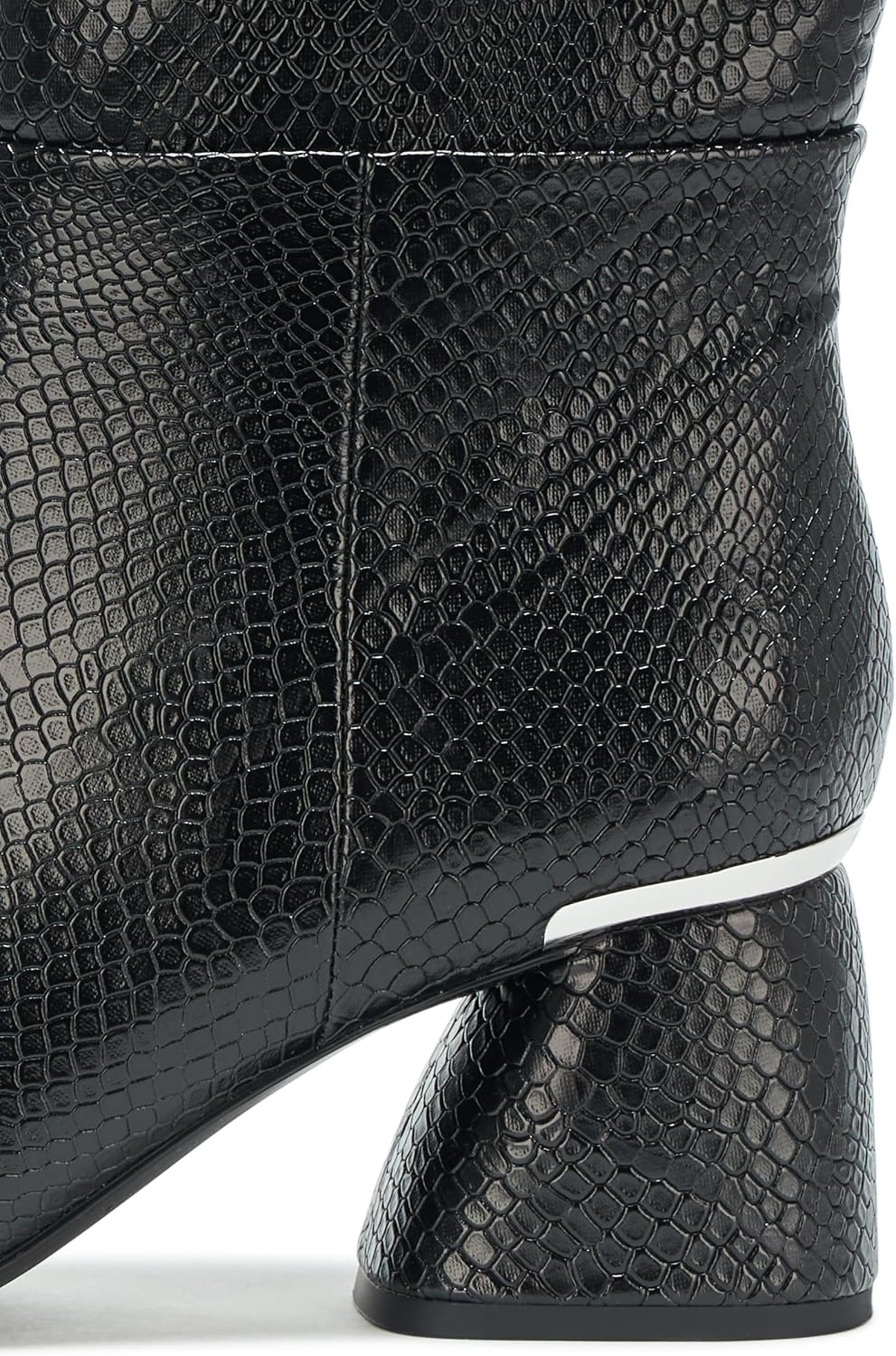 image:imageDKNY Womens Cana Knee High Heeled Riding BootBlack Croc