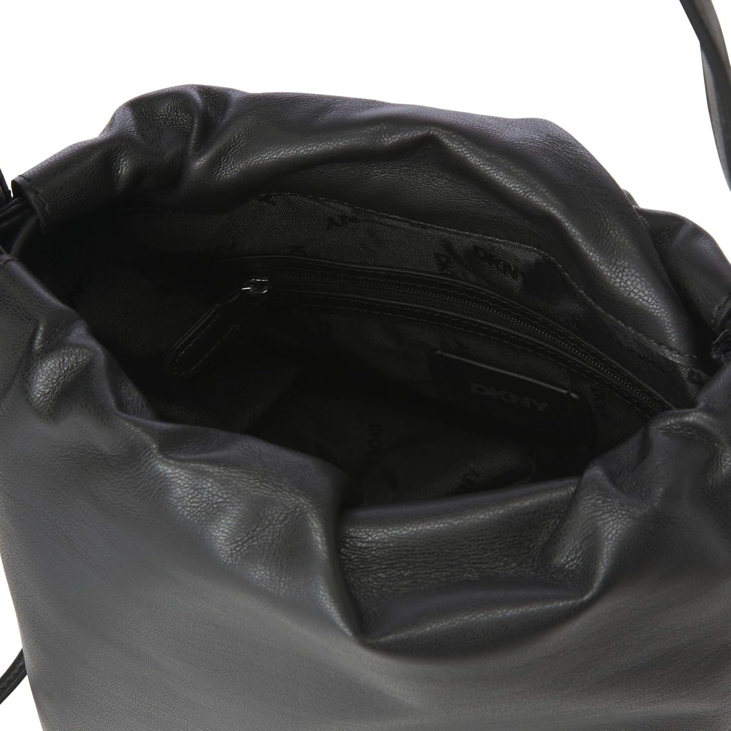 image:imageDKNY Womens Channing Drawstring Bucket BagBlackSilver