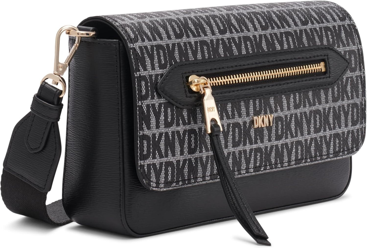 image:imageDKNY Womens Chelsea Medium Flap CrossbodyBlack LogoBlack