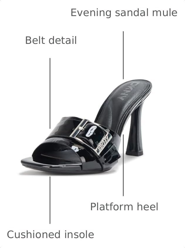image:imageDKNY Womens Clorissa Evening Sandal Mule Heel with Belt DetailBlack